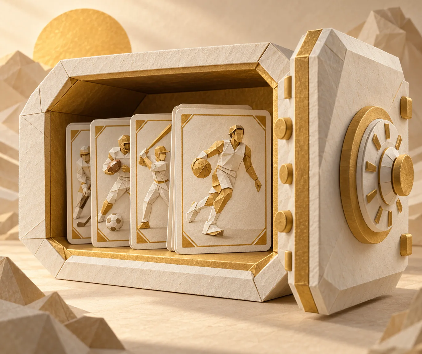 An origami vault of cards